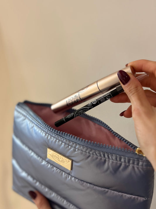 POCHETTE "EYE COLLISION" CARTA DA ZUCCHERO CON MATITA EYE LINER e MASCARA DOUBLE DREAM