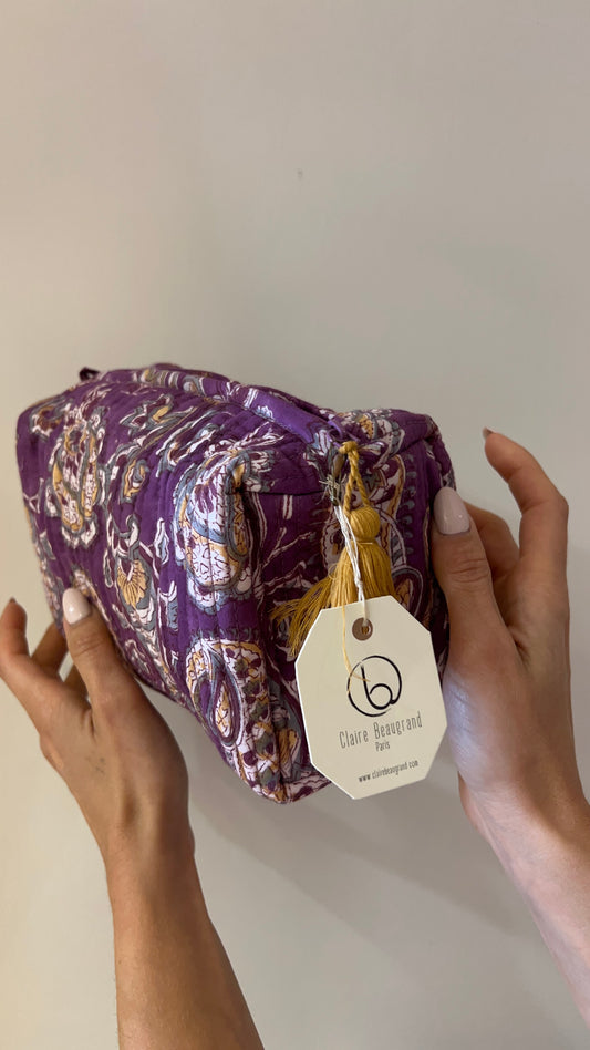 TROUSSE DE TOILETTE EN COTON - “PURPLE”