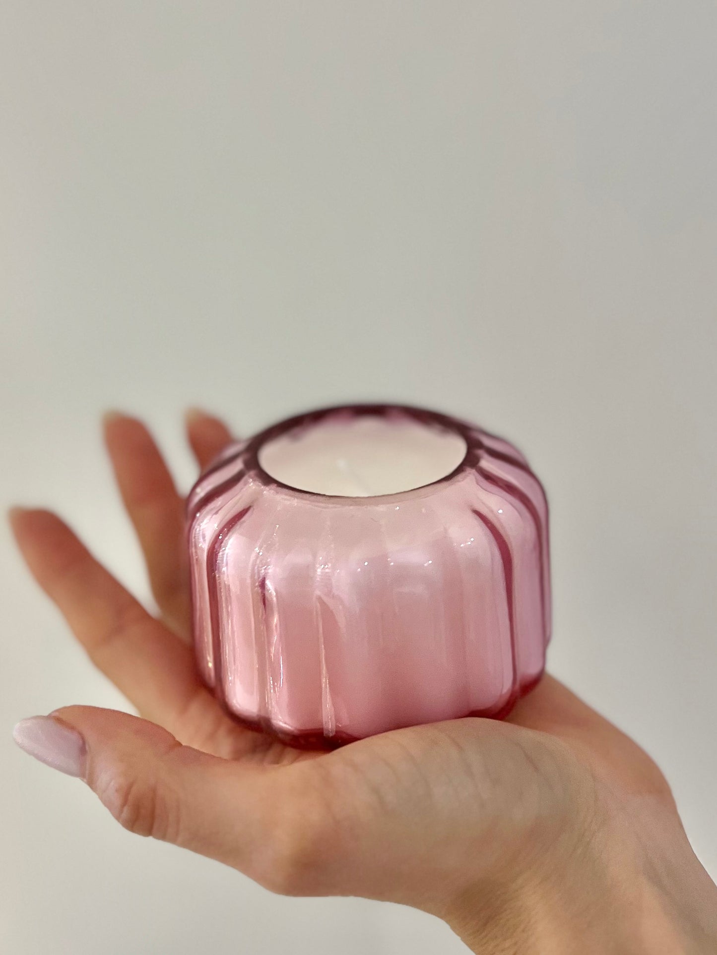 MINI RIPPLE GLASS CANDLE - DESERT PEACH 128 gr
