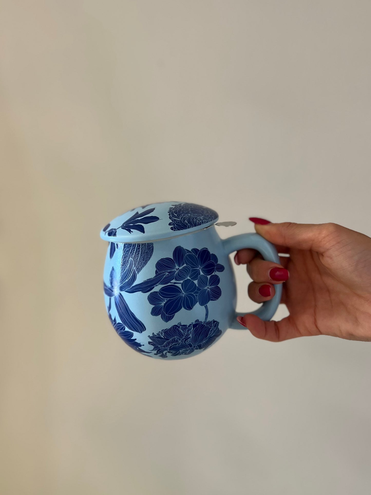 TISANIERA IN PORCELLANA Chelsea Celeste pastello