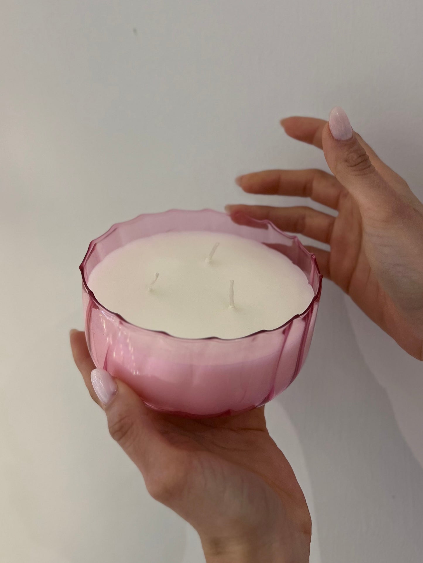 RIPPLE GLASS CANDLE - DESERT PEACH 340 gr