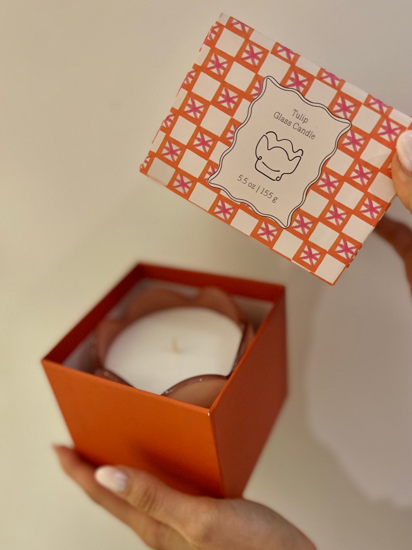 TULIP GLASS CANDLE – CACTUS FLOWER 155 gr