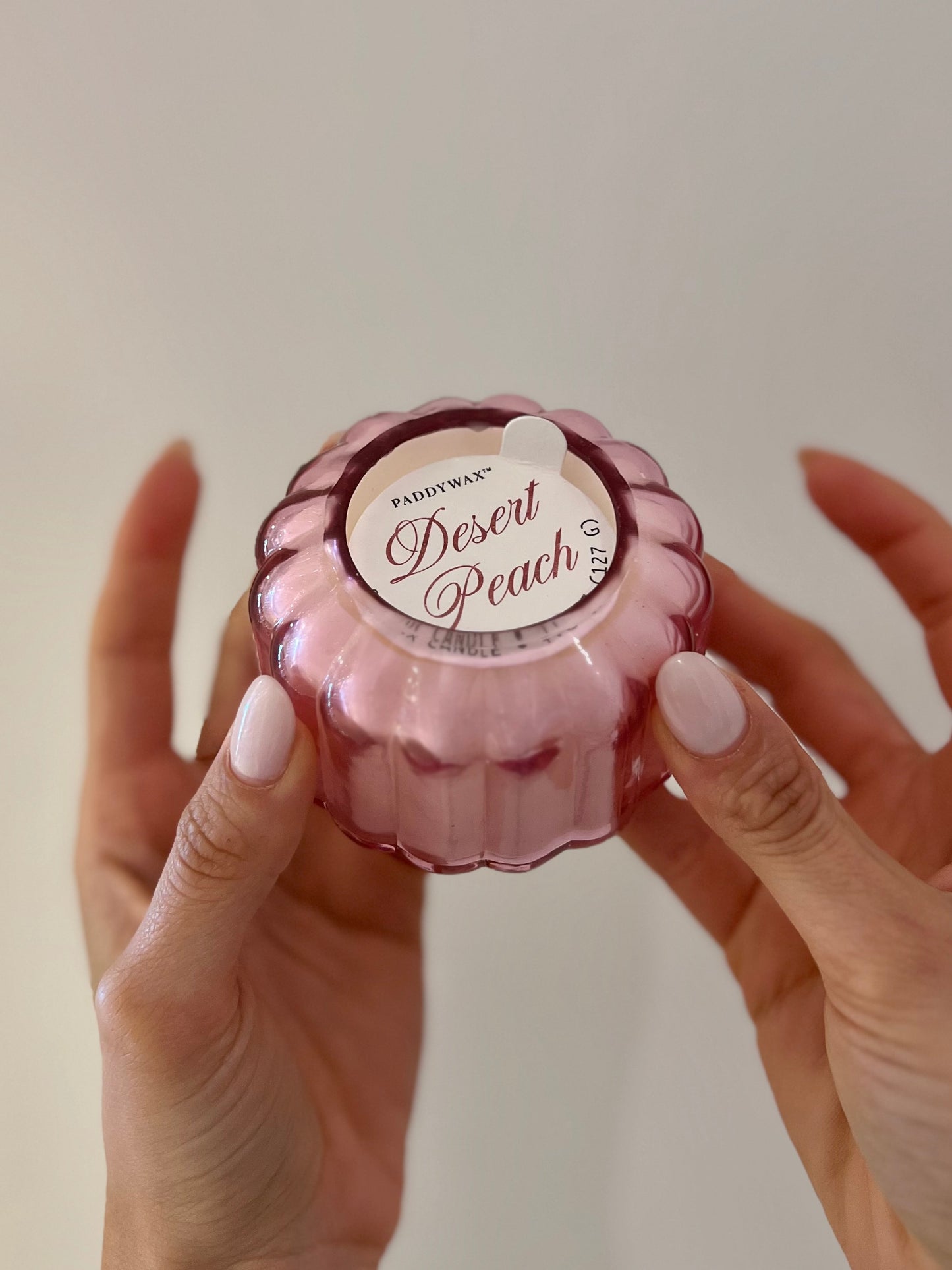 MINI RIPPLE GLASS CANDLE - DESERT PEACH 128 gr