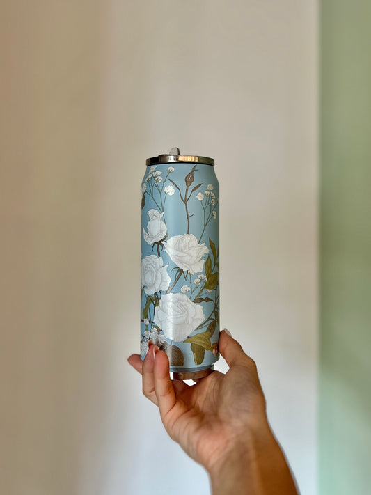 THERMOS WHITE ROSE DESIGN