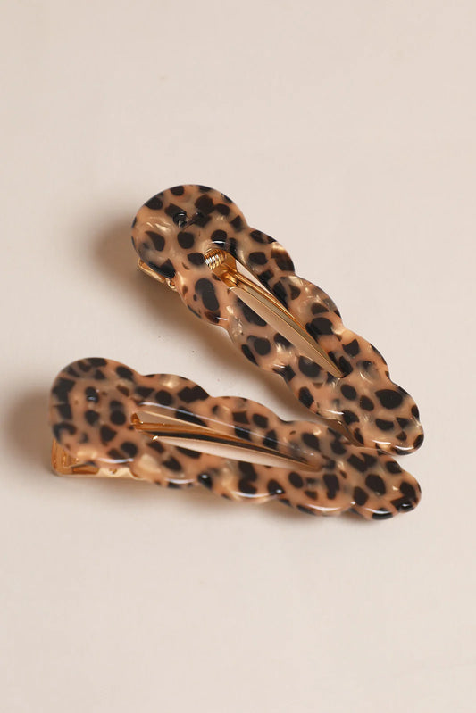 FERMAGLIO A PINZA FIRMATO PEIGNÉE - LEOPARD